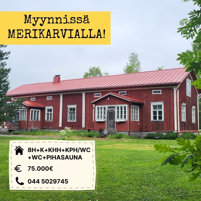 punaiseksi maalattu iso vanha maalaistalo